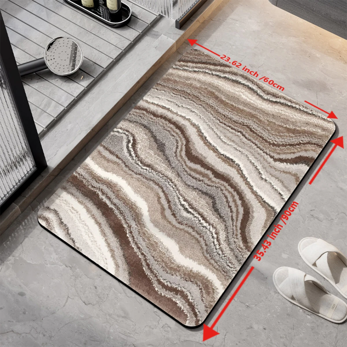 Luxury Nordic Diatomite Bathroom Foot Mat Absorbent Bath Mats Non-slip Quick Dry Shower Rug Toilet Carpet Doormat Washable