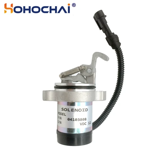 Imagen 1 del producto 04103808 04103812 Deutz F3L F3M F4L F4M 1011 2011 Solenoide de apagado de combustible del motor 12V/24V Piezas del grupo generador