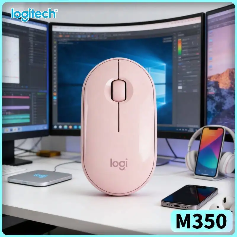 

Беспроводная офисная мышь Logitech M350 — бесшумные нажатия, легкий вес (77 г), USB-накопитель, радиус действия 10 м, совместимость с несколькими устройствами
