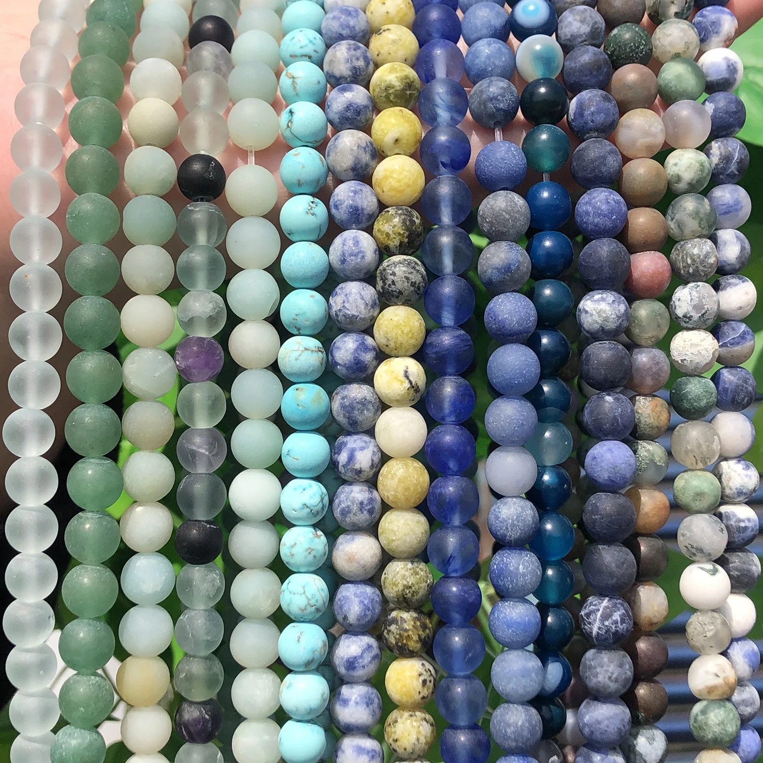 4 6 8 10 12 mm Natural Matte Amazonite  Turquoise Jasper Tiger Eye Stone Beads Blue Round Loose Beads For Jewelry DIY Making