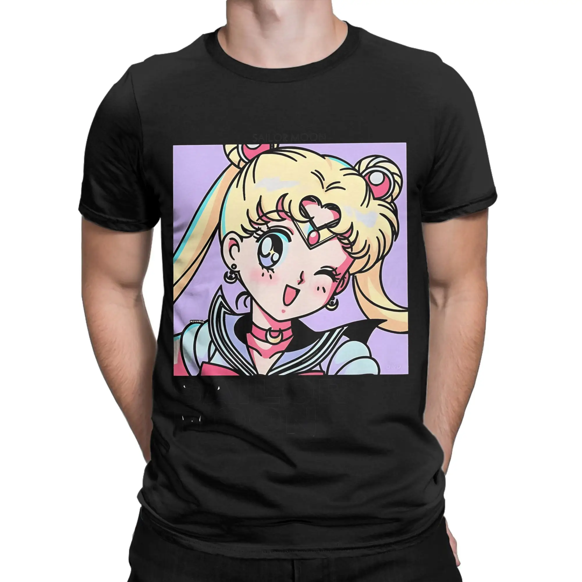 Usagi Tsukino purple Funny 100% Cotton T-Shirt Tsukino Usagi Tees Tops For Men
