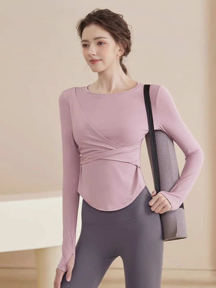 

Женский спортивный комплект, профессиональная одежда для пилатеса и йоги, облегающий топ, брюки для йоги, комплект из двух предметов, весна-осень, новое поступление