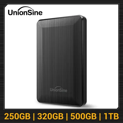 UnionSine 휴대용 외장 하드 드라이브, 2.5 인치 HDD, 250GB, 320GB, 500GB, 1TB, USB3.0 스토리지, PC, 맥, 데스크탑, 맥북과 호환 가능 