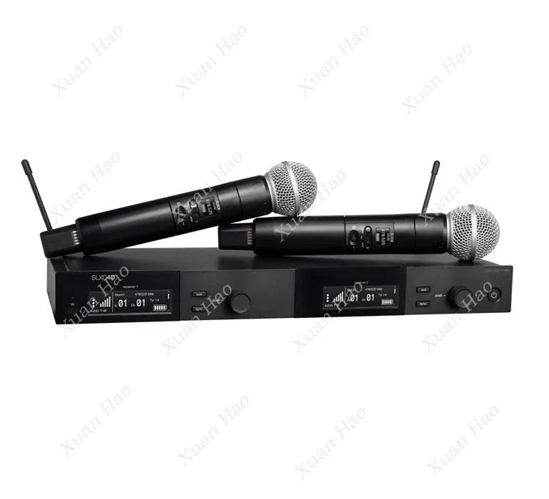 SLXD4D Dual Channel BETA58 Ksm8/9 Handheld Lavalier Mic Professional UHF Wireless Microphone SLXD for Church