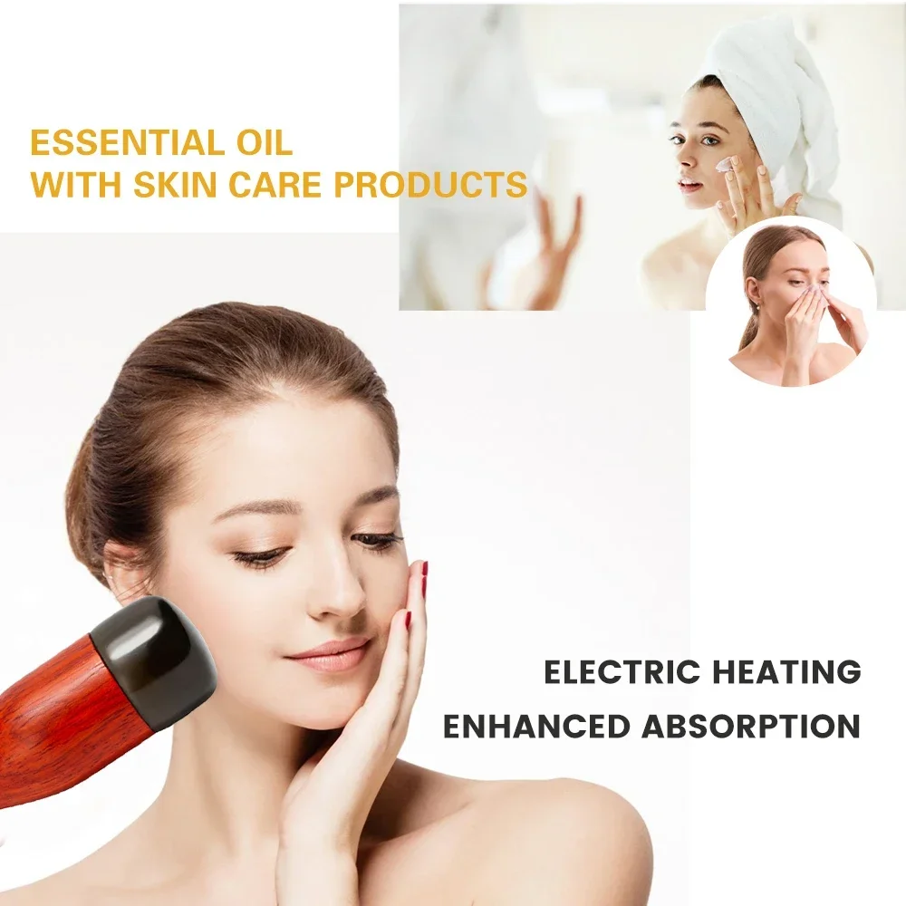 Natural Stone Gouache Scraper for Face Lift Massager Electric Heating Neck Gua Sha Massage Tool Wrinkle Removal Beauty Skin Care