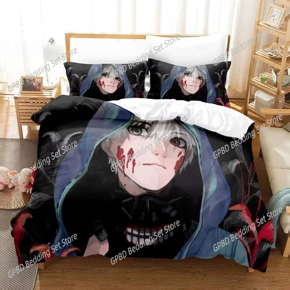 New Home Textiles Tokyo Ghoul Bedding Set Single Twin Full Queen King Size Bed Set Adult Kid Bedroom Duvet cover Sets Anime Bed