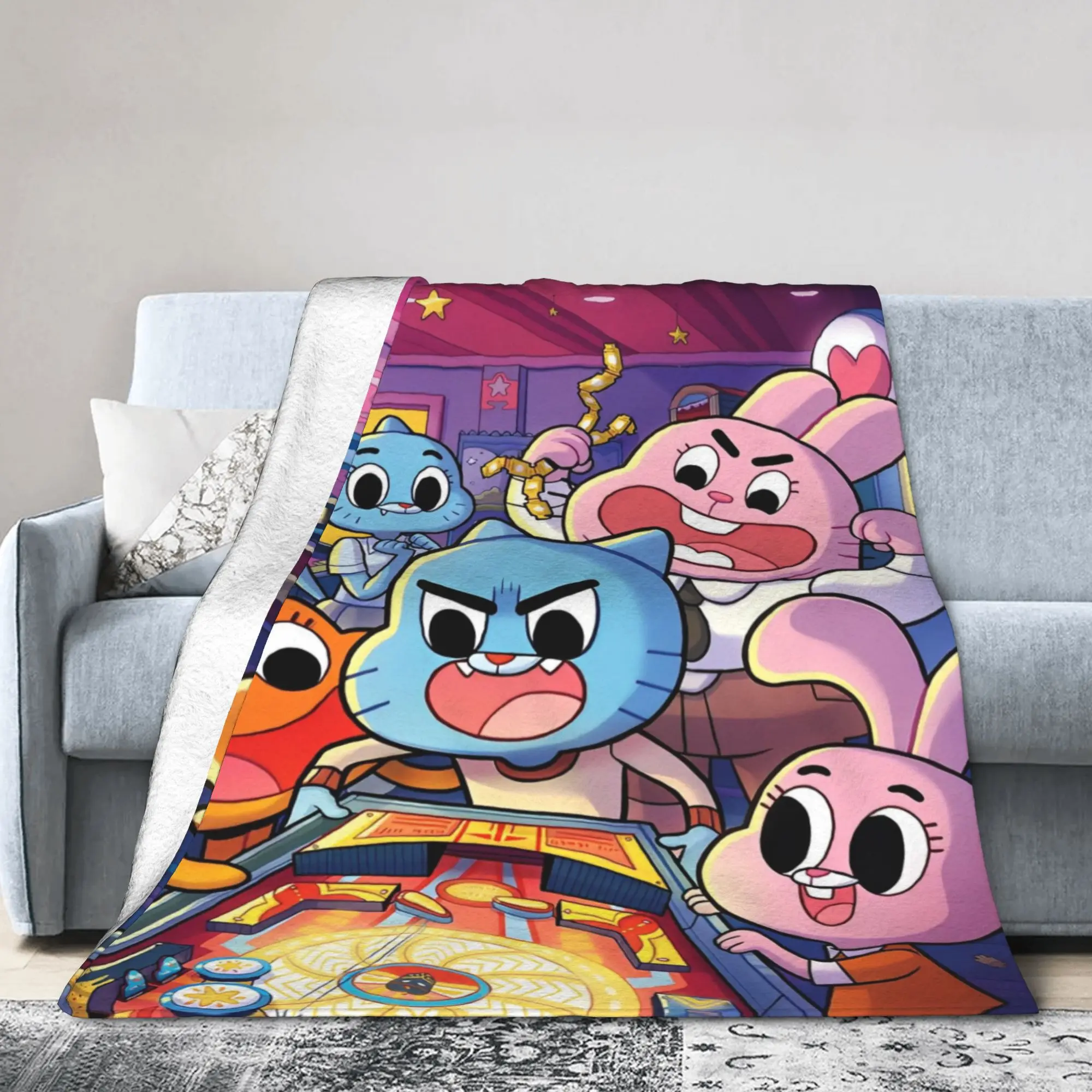 The Amazing World of g-Gumballs Blankets Fleece  Multifunction Super Soft Throw Blankets for Bedroom Rug Piece