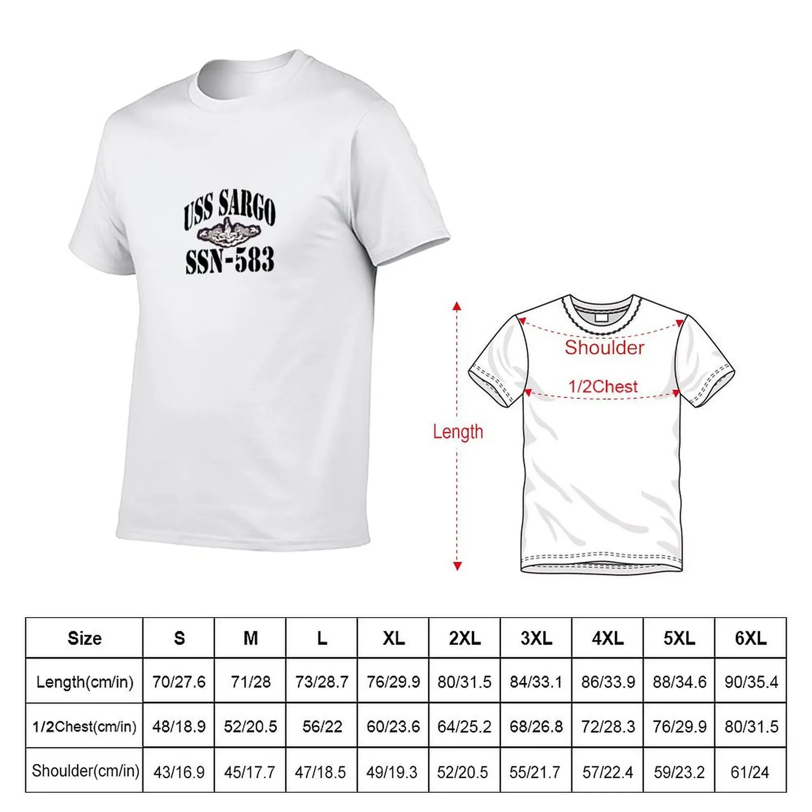 USS SARGO (SSN-583) SHIP'S STORE T-Shirt custom t-shirts anime shirt designer t shirt men