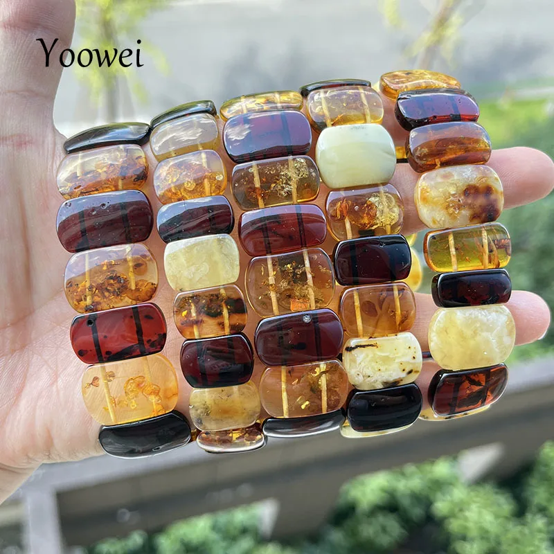 Natural Amber Bracelet&Bangles Women Adult Jewelry High-End Handmade Multicolor New Unique Original Baltic Amber Gifts Wholesale