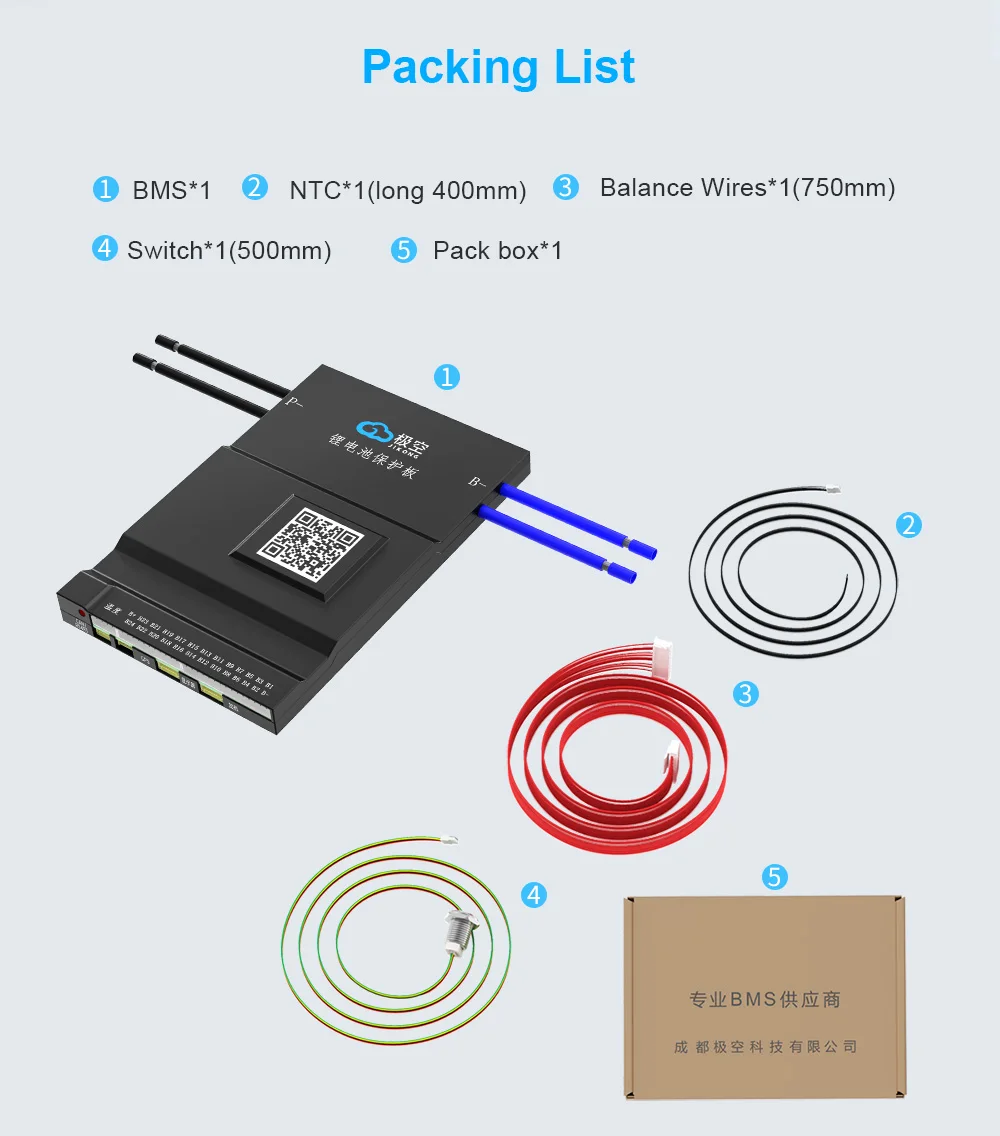 JIKONG JK BMS B2A24S20P Bluetooth-Batteriemanagementsystem 2A Balance 200A für 36V 48V 60V Li-Ion LTO 18650 Lifepo4 Speicher – Detail 10