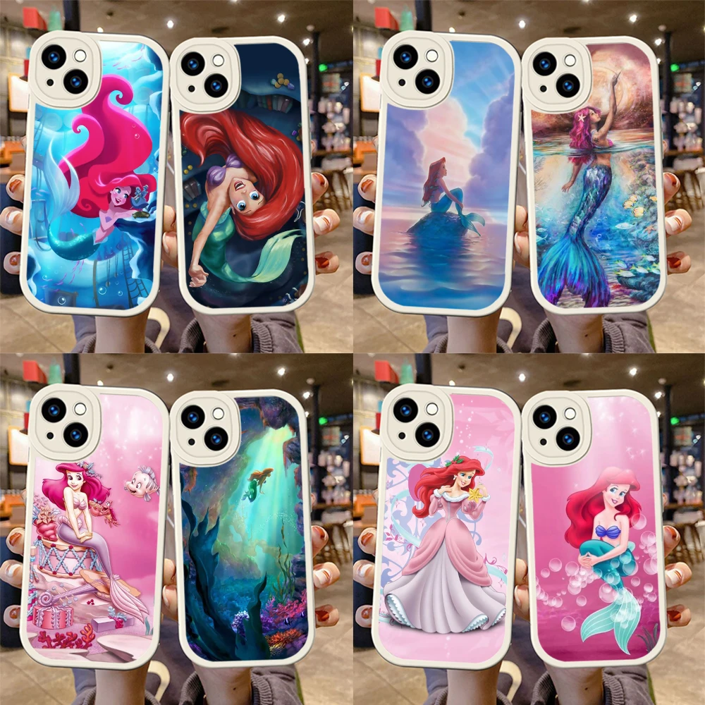 35Q Cartoon mermaid pattern Soft Silicone Case for iPhone 15 Plus 14 13 12 11 X XS XR Pro Max Mini 8 7 Plus