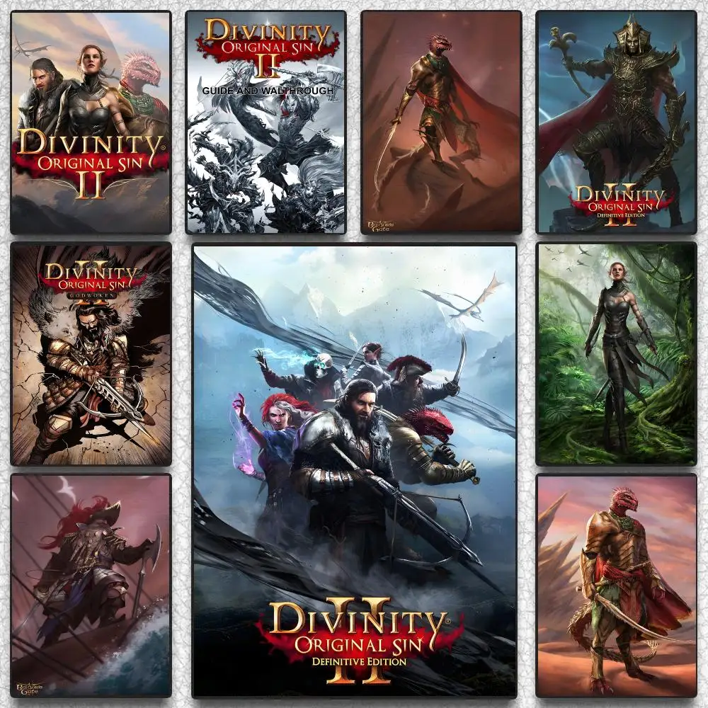 Games D-Divinity Original Sin Poster Self-adhesive Advanced Aesthetic Printing Paper Wall Art for Living Room Home Decor