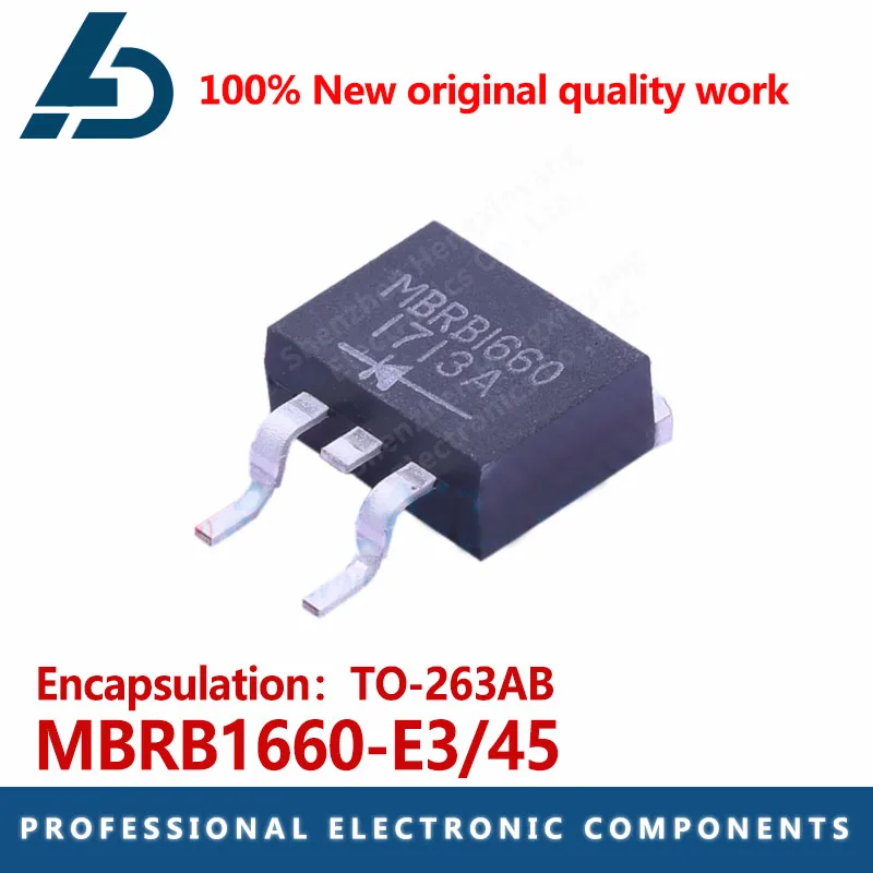 10PCS MBRB1660-E3/45 package TO-263AB Schottky diode Voltage :60V Current :16A