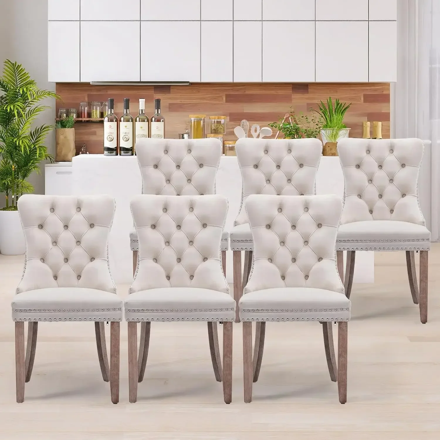 #For Velvet Dining Chairs Set of 6, Tall Back Side Chair, Modern Upholstered High-end Tufted Side Chair with Button Back Rin