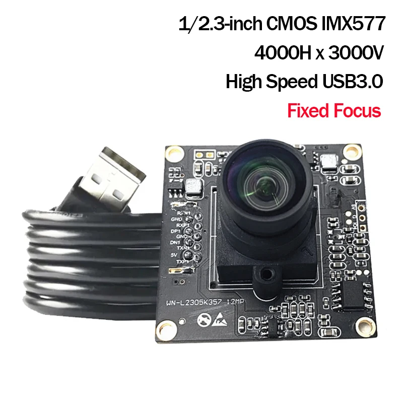 COMS IMX577 4K 12MP HD 4000Hx3000V USB3.0 وحدة الكاميرا AF/FF 100 درجة MJPEG YUY2 H.264 UVC-متوافق مع التعرف على الوجه