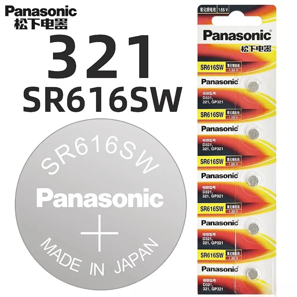 Panasonic 321 SR616SW 1.55V Silver Oxide Watch Battery Long Lasting Special Replacement Coin Cells for Various Watches