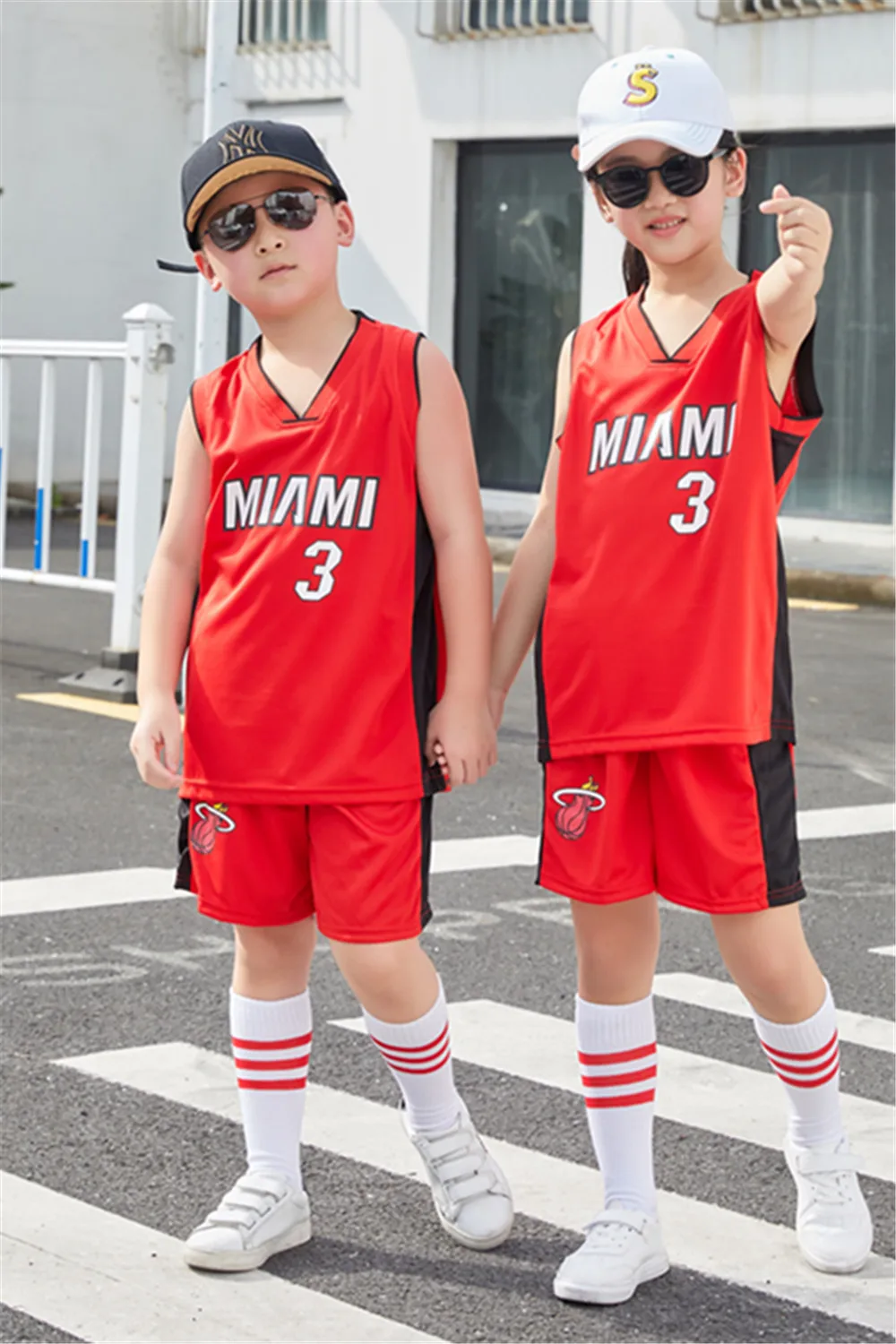 NEW 23/24 boy girl Heat No. 3 Basketball Jerseys Children\'s uniform set primary school jersey game team uniform training vest