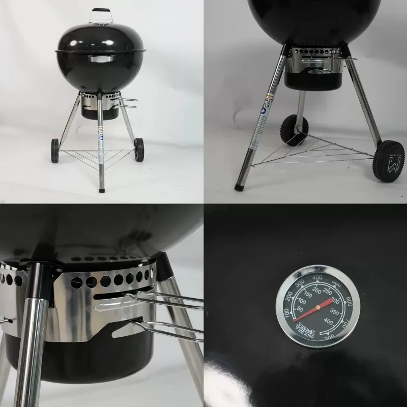 22.5 Inch Portable Apple Charcoal BBQ Grill High Grade Deep Bowl 3-Leg Outdoor Barbecue Cooker