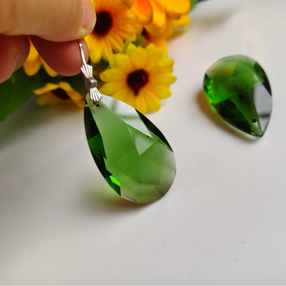 Camal 5pcs Crystal 38mm Waterdrop Colorful Faceted Pendant Prism Chandelier Party Wedding Curtain Christmas Hanging Ornament DIY