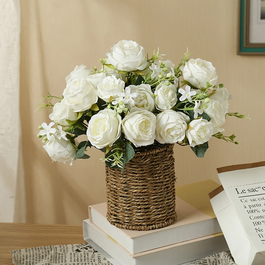 Künstliche Blumenvase, Heimdekoration, Zubehör, Valentinstag, Hochzeit, Sammelalbum, Pfingstrose, Süßigkeiten, Geschenkbox, Arrangement, Seidenrosenstrauß