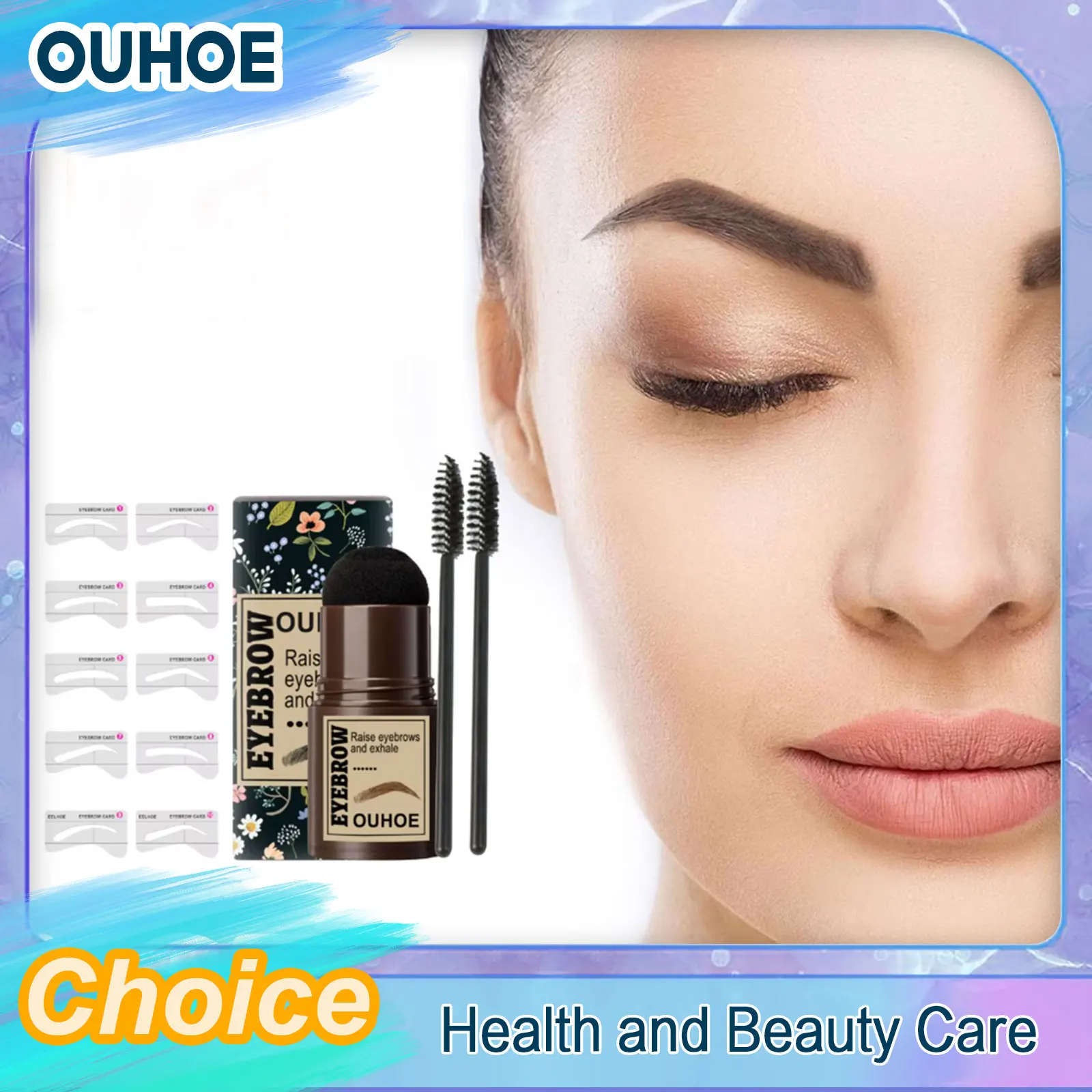 Wenkbrauwstempel Vormgeven Kit Haarlijn Verbeteren Waterdichte Contour Sjabloon Natuurlijke Tint Stick Blijvende Kleuring Make-up Producten Set