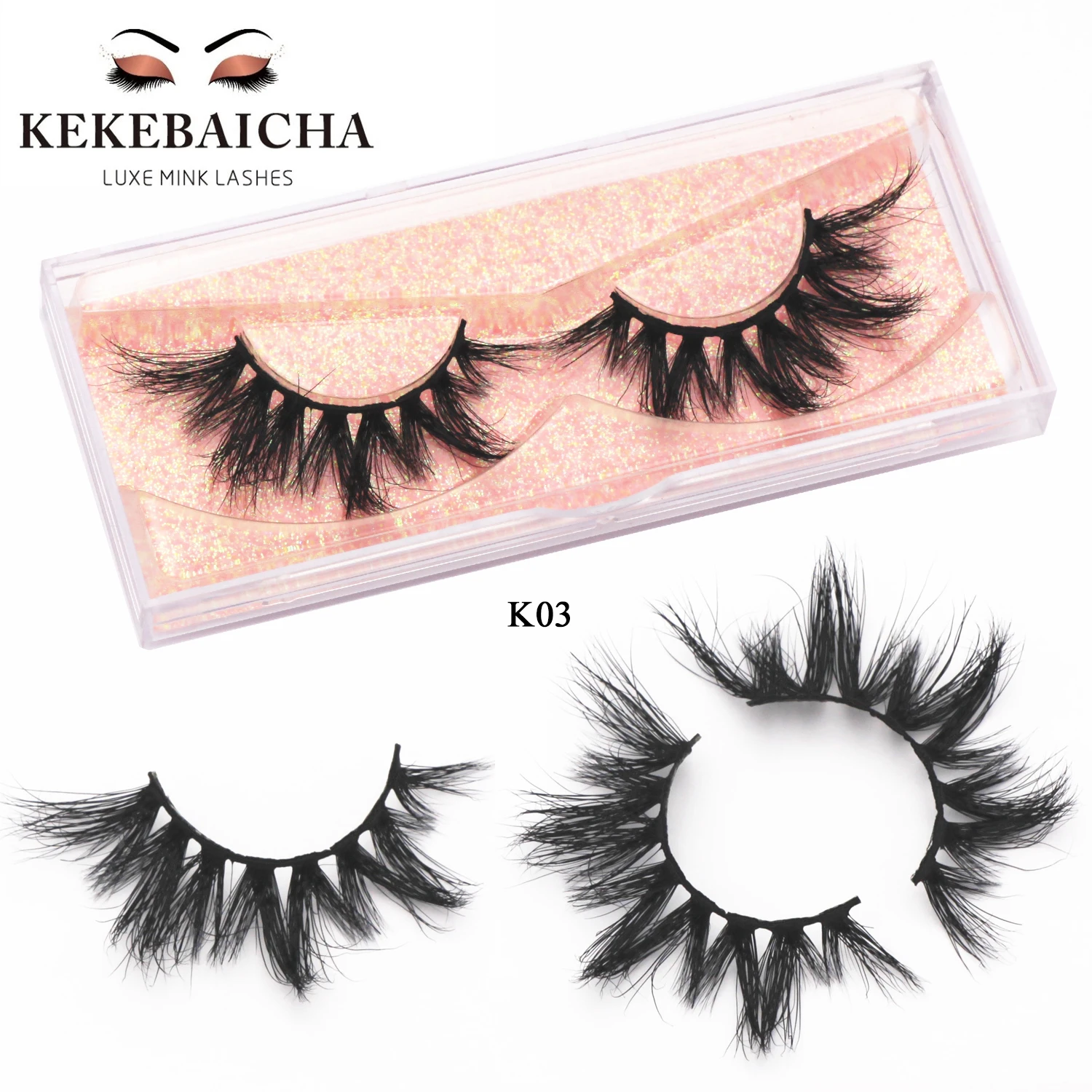 KEKEBAICHA นุ่ม3D Mink ขนตาปลอมขนตาปลอมธรรมชาติยาว Wispies Lashes Extension ธรรมชาติปริมาณความงาม Handmade Lash แต่งหน้า