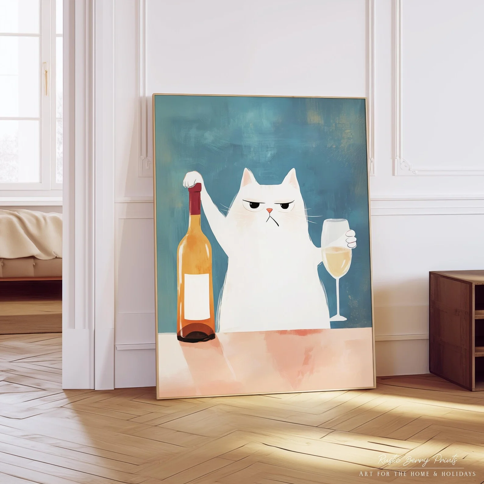 Lustiges Katzenposter mit Bar-Dekor |   Kunstdruck |   Wandkunst |   Küchendekoration |   Katzenplakat |   Weinabdruck |   Trendy |   Digitaler Download |   PRINTA