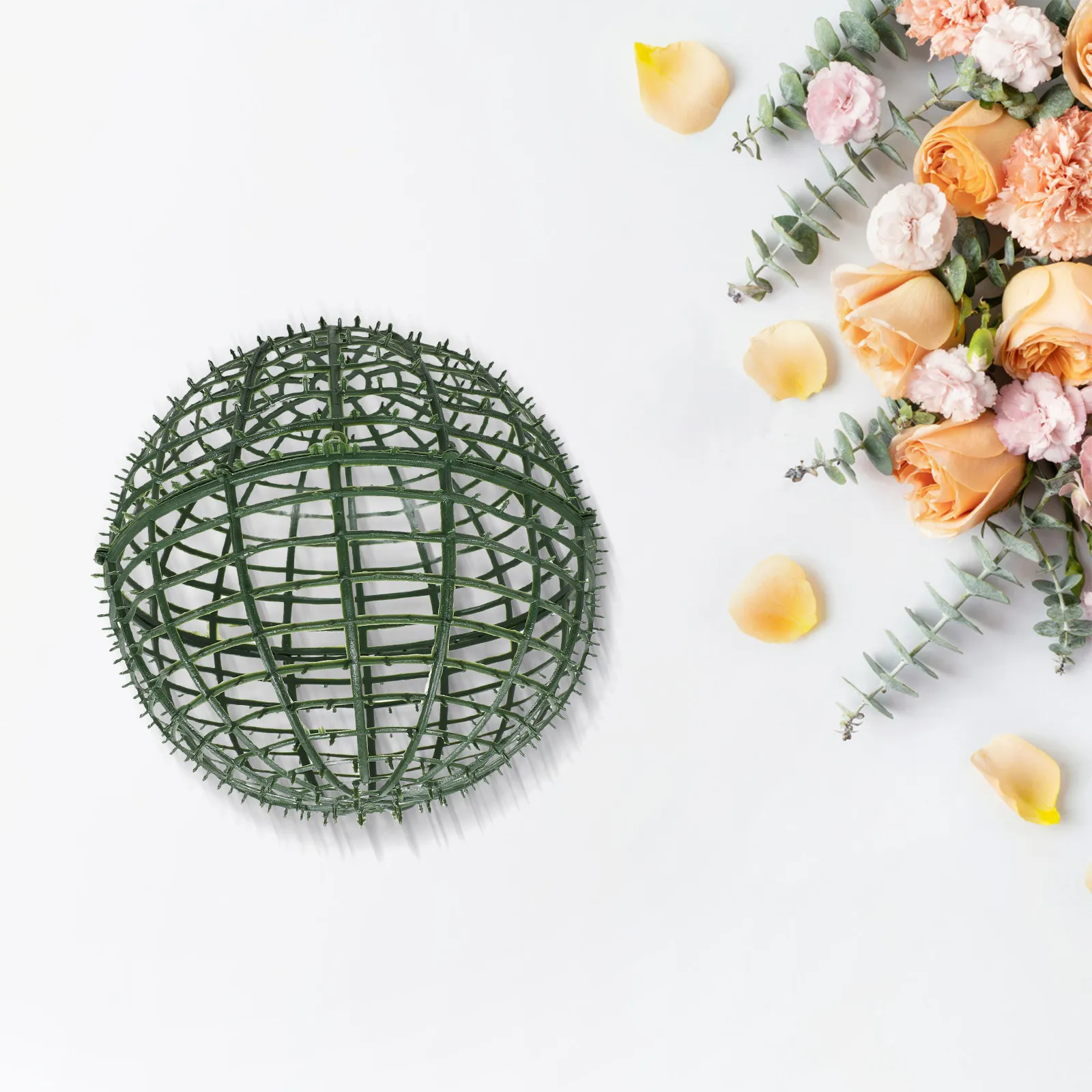 6Pcs Plastic Topiary Ball Cage Garden Plant Support Rack Flower Arrangement Holder Stable Ring Shape Maintenance Artificial