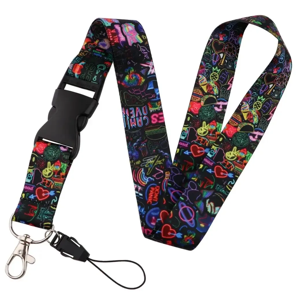 Vlinder Maan Patroon Lanyard voor Sleutel Nekkoord Kaart ID Badge Houder Sleutelhanger Sleutelhouder Sleutelhanger Accessoires Arts Verpleegkundige Gift
