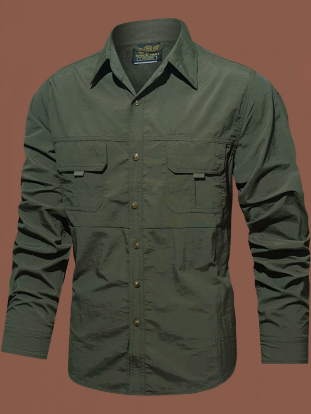 

Весенне-летняя тонкая мужская длинная рубашка свободного кроя для активного отдыха, быстросохнущая, многофункциональная, городская, из хлопка...