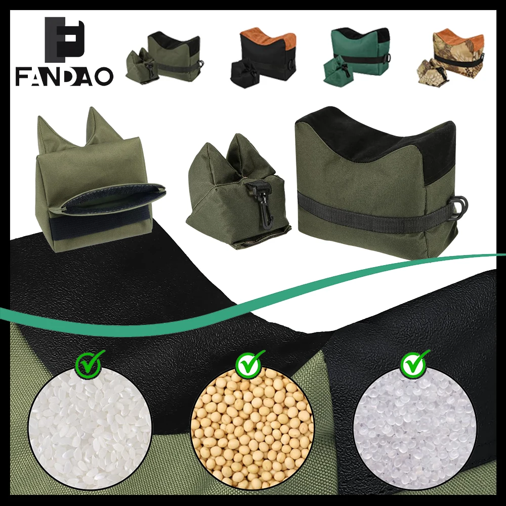 أكياس راحة الرماية التكتيكية في الهواء الطلق غير مملوءة الجبهة الخلفية الراحة الرمل حزمة دعم التصوير الفوتوغرافي لصيد بندقية CS Airsoft