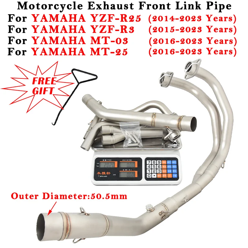 

Motorcycle Exhaust Escape Modifed System Muffler Front Link Pipe For YAMAHA YZF-R25 R3 MT-03 MT-25 R3 R25 MT25 MT03 2014 - 2023