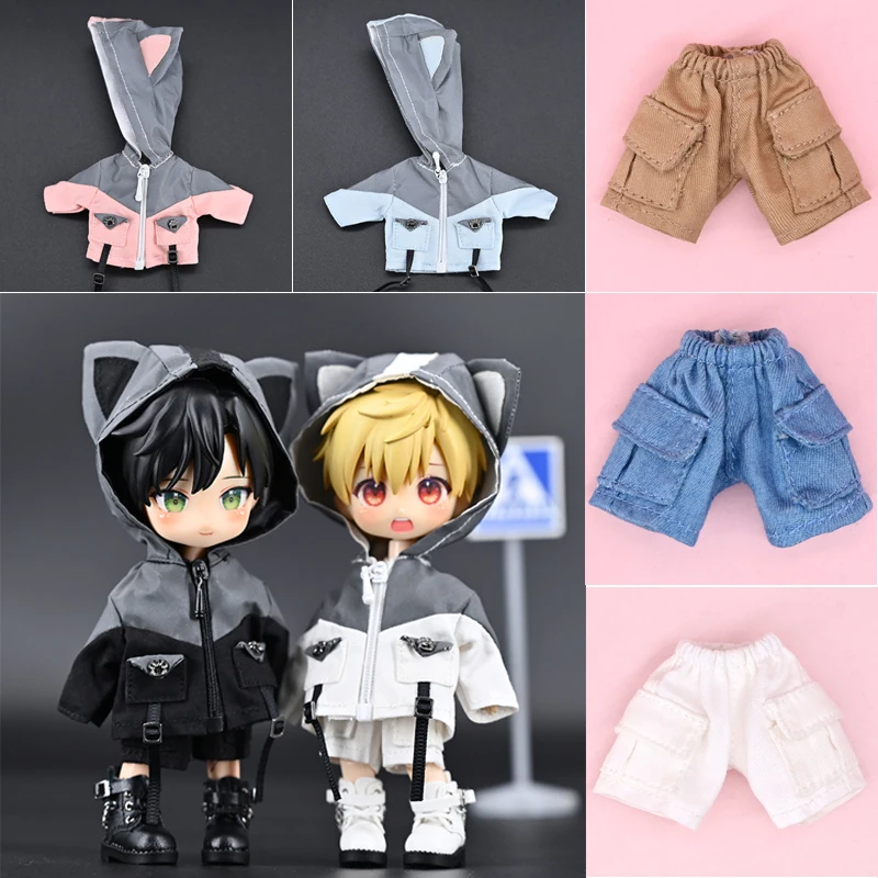 Ob11 Clothes Cute Little Monster Jacket Cargo Pants Shoe for Obitsu11, Ymy Body, Gsc, P9, Ufdoll, 1/12BJD Dolls Accessories Toy