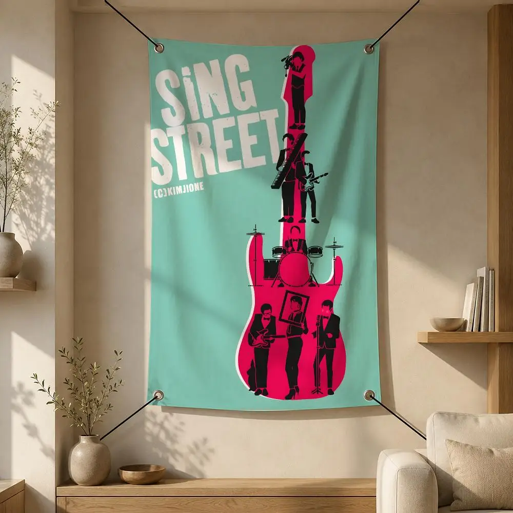 Movie S-Sing Street Flags Flag Banner Wall Hanging for Bedroom Dorm Room Home Bar Party Indoor Outdoor Wall Decor