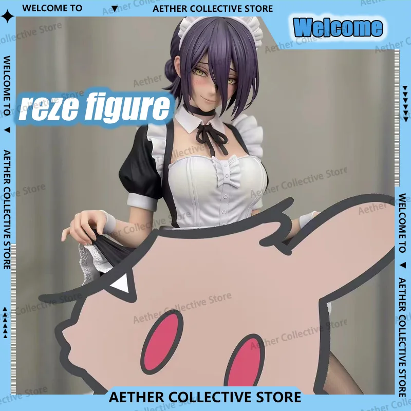 In Stock Chainsaw Man Reze Maid Figure Anime Statue Black Stockings Movable Collectible Model Desktop Decor Toy Gift For Fans