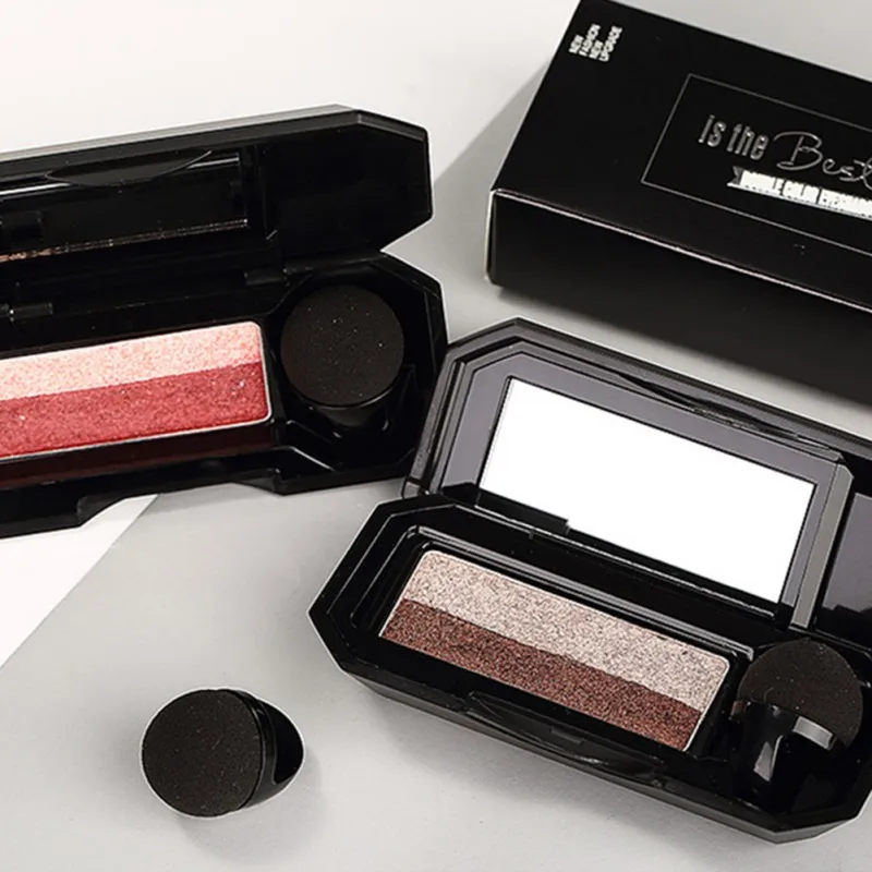 Perfeito Dual Color Eyeshadow Maquiagem Paleta, Glitter Sombra, Sombra Cosmética, Moda