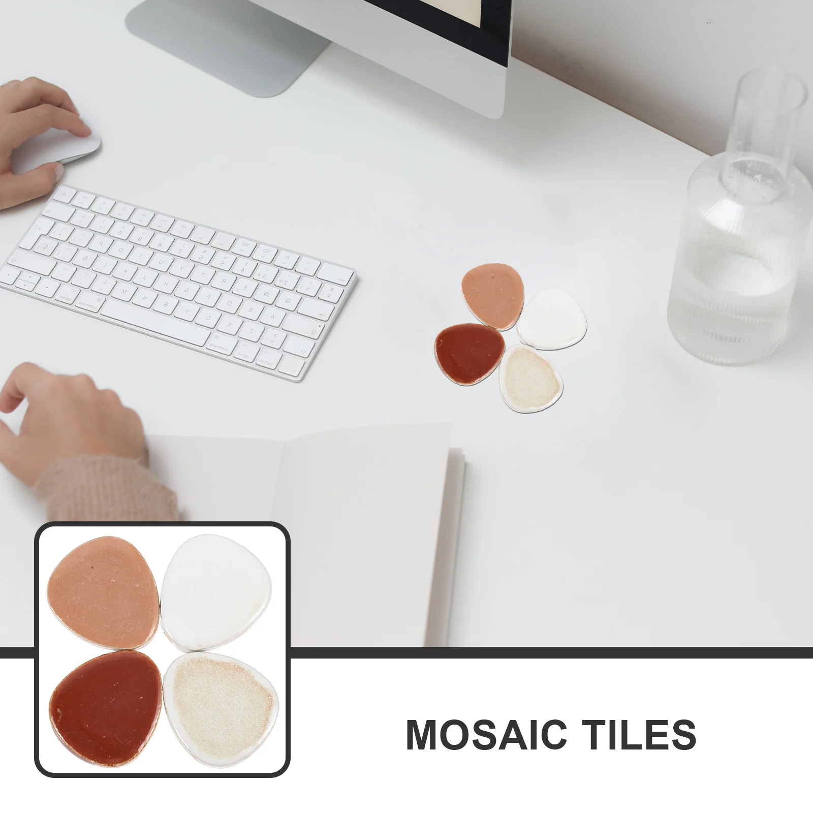 

1 set 1 Set Of Ceramic Mosaic Tiles Diy Craft Decorative Stones Small Flat Pebble Tiles For Art Projects Jewelry Making Supplies