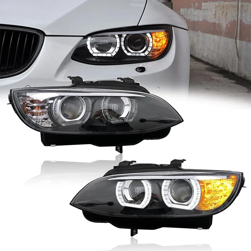 Car Styling for BMW E92 Headlights 2006-2012 E93 Headlight 330i 335i DRL Hid Head Lamp Angel Eye Bi Xenon Beam Accessories