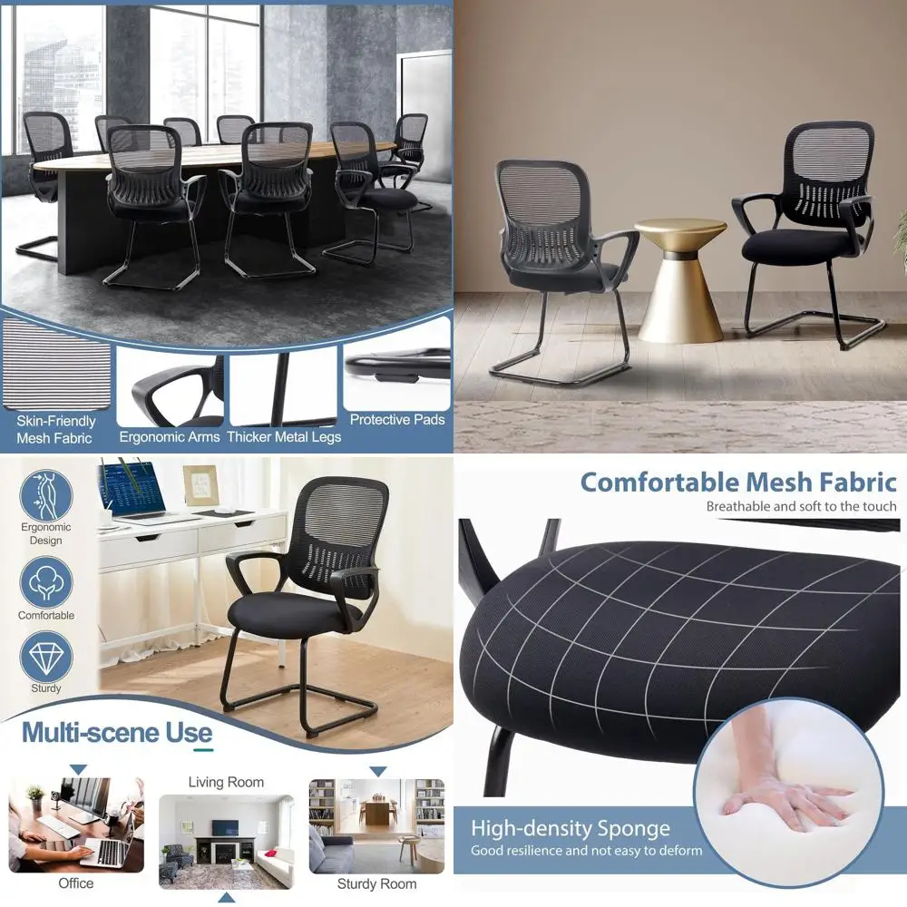 

Эргономичные сетчатые офисные кресла на полозьях с поясничной поддержкой для дома, офиса или учебы