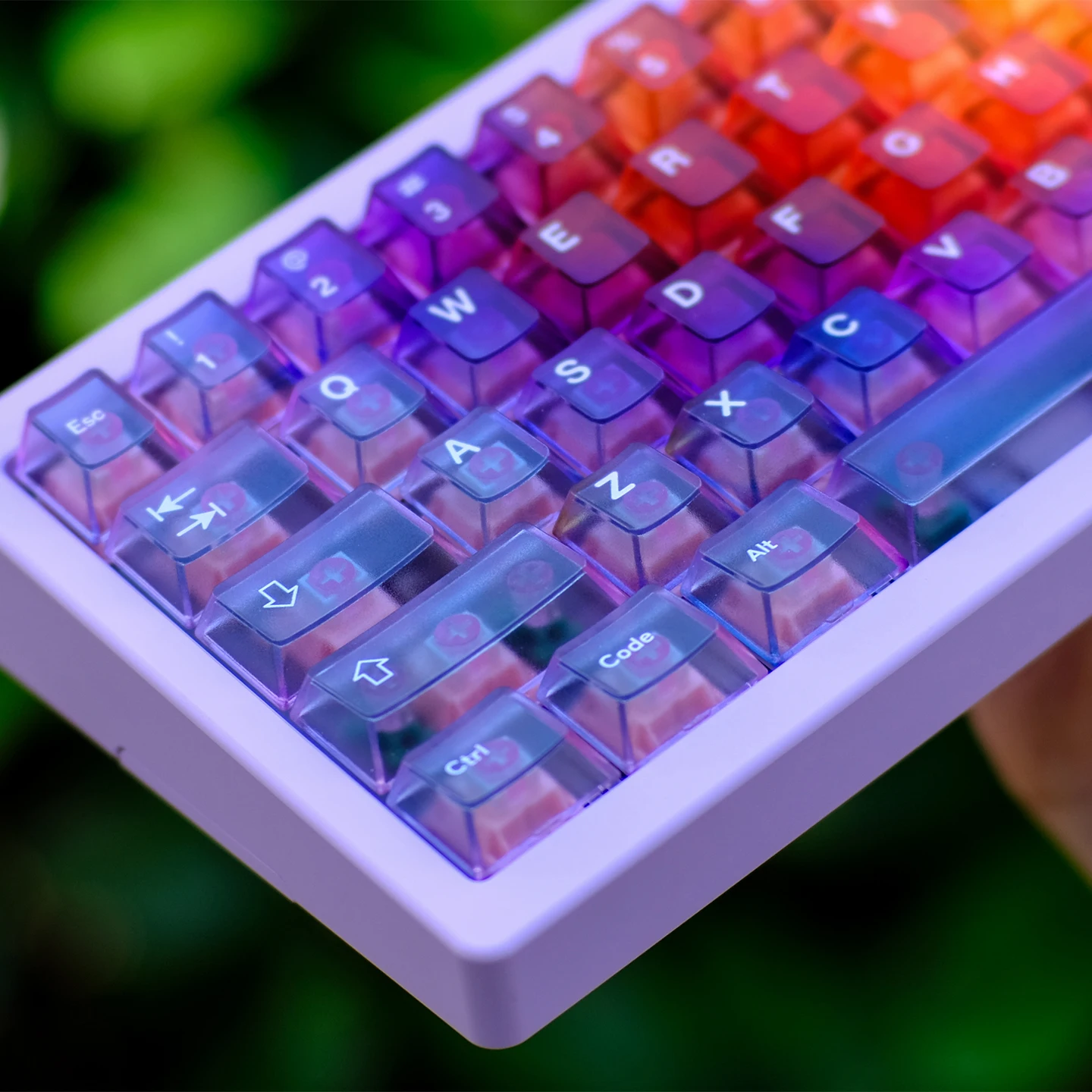 

Keycaps Gradient Mist Transparent Cherry Pc 122Keys Light-Transmitting Customized Diy Keyboard Keycaps