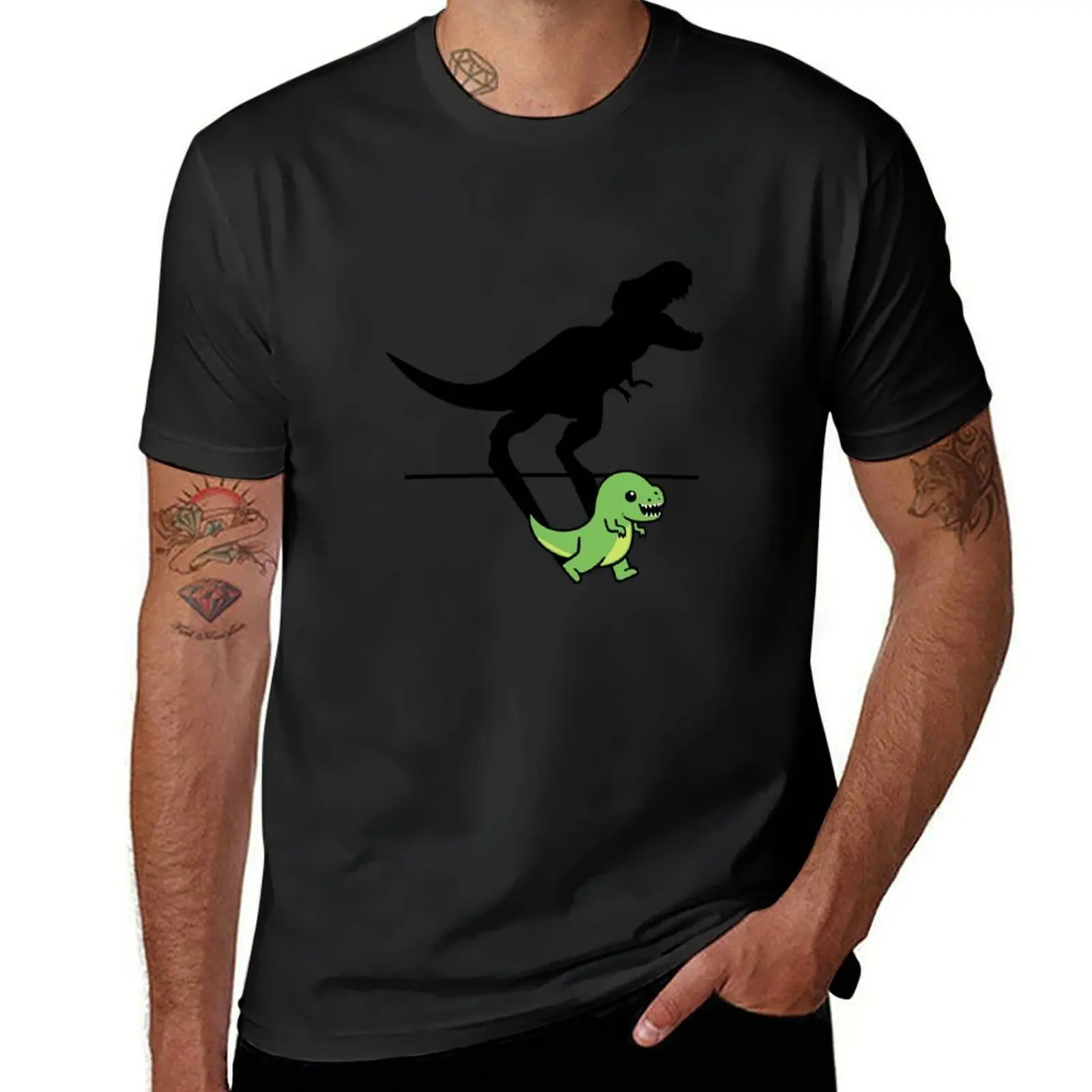 

Trex with shadows T-Shirt vintage Short sleeve tee anime clothes plain t shirt men