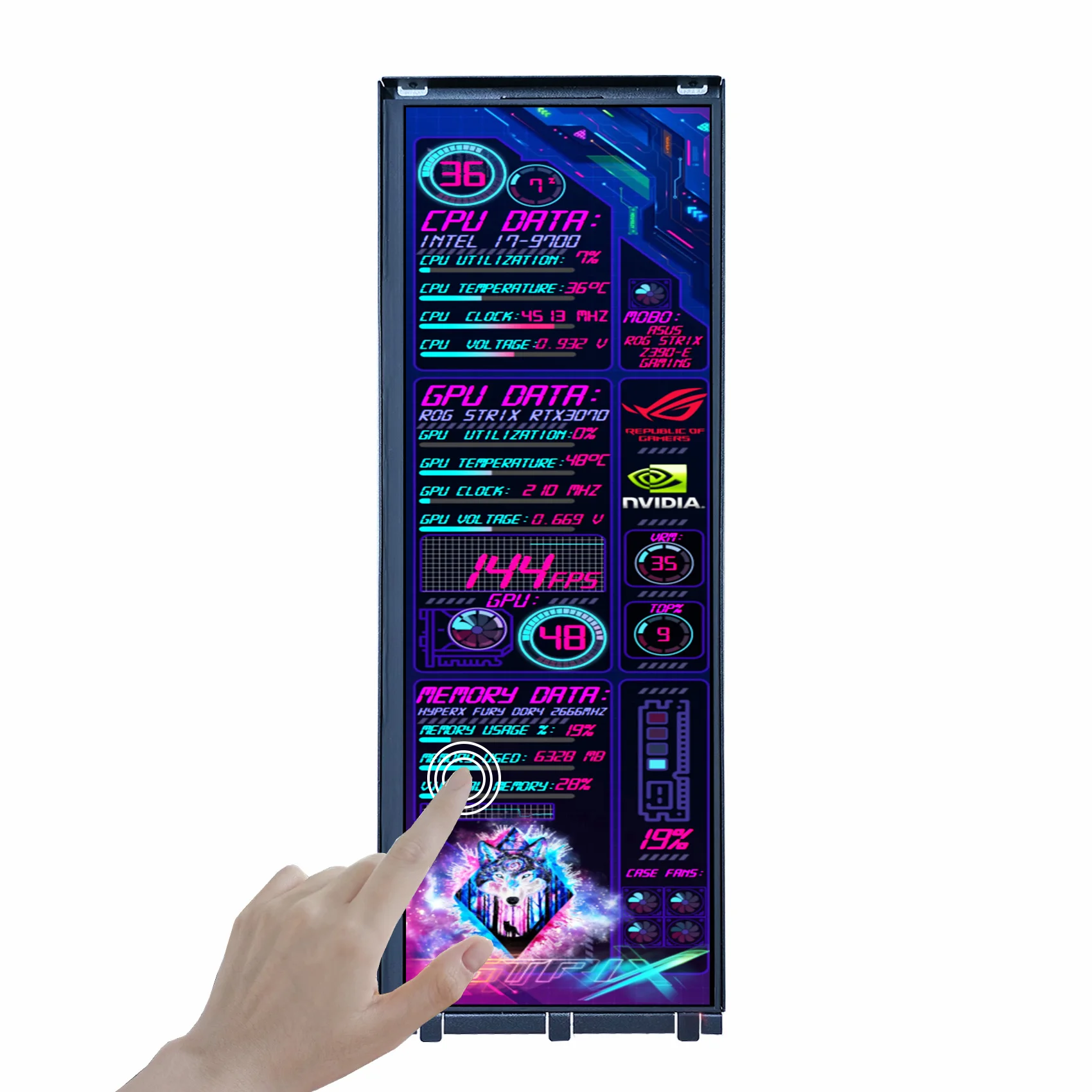 

14.5 inch Touch LCD Screen For PC Case DIY Y67 Aida64 CPU GPU MonitoR