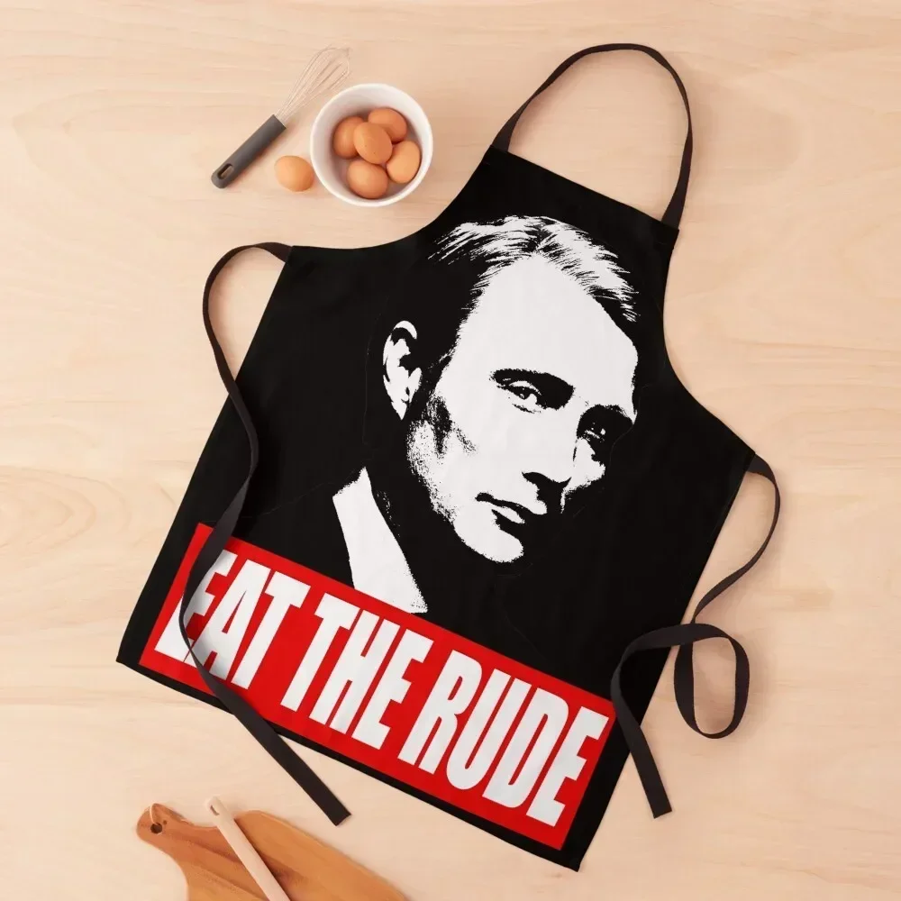 EAT THE RUDE - Hannibal [Dark Background] Apron Kitchen accessories Barber Apron