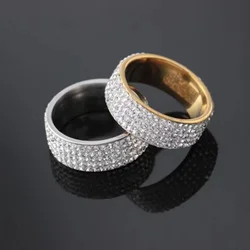 Luxury Rhinestone Ring for Women Men Crystal Geometric Finger Ring Fashion Jewelry Weddings Engagement Party Gift