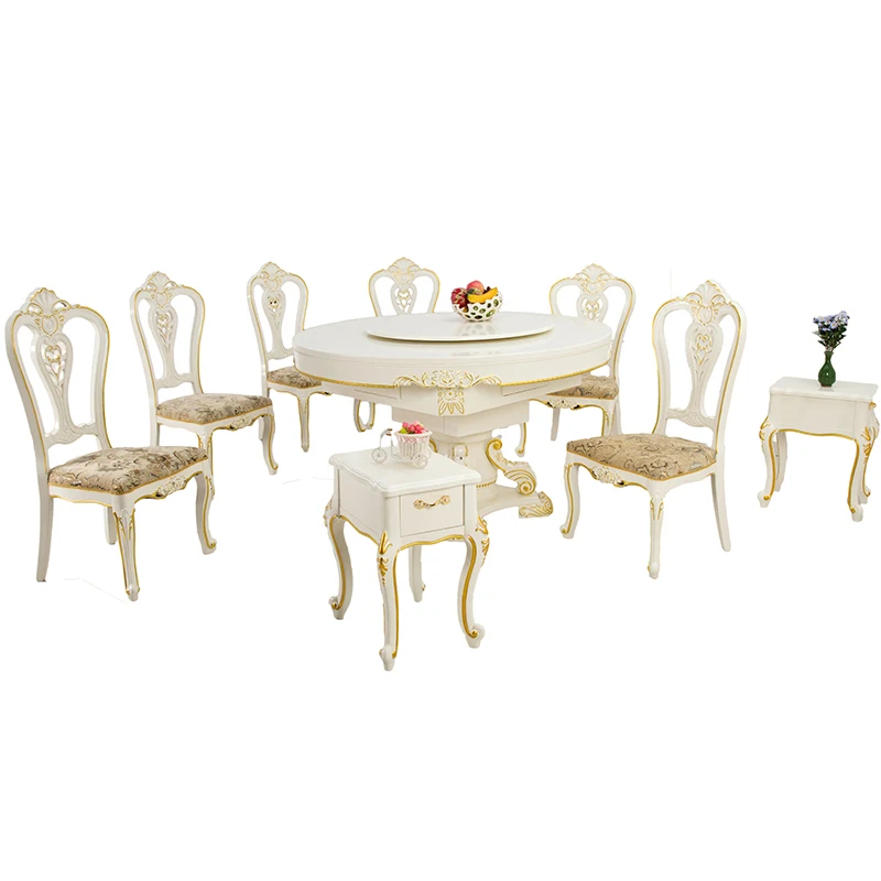 

European round solid wood automatic dining table dual-purpose electric home machine table integrated multi-function silent