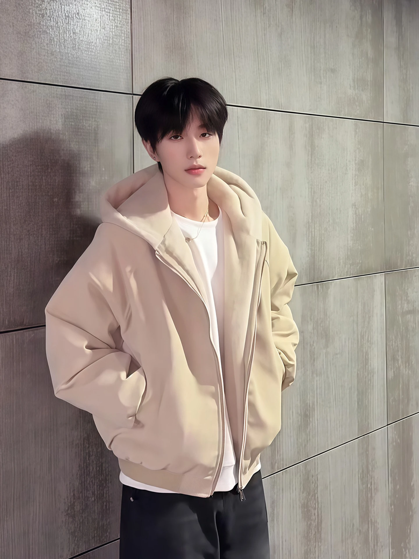 

American Sle Fce Lined Hooded Men's Cotton Jaet Leather Mountain Eagle Winter Coat Sli Quilted Coat