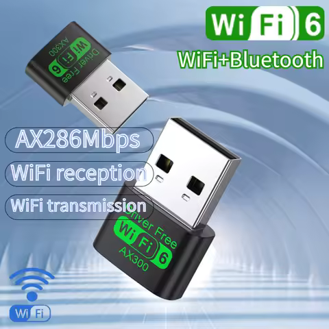 WiFi 6 AX300 WiFi USB Adapter Wireless Network Card 2.4G Wi-Fi Dongle Dual Band Antenna USB For PC/Laptop Win10/11 Driver Free