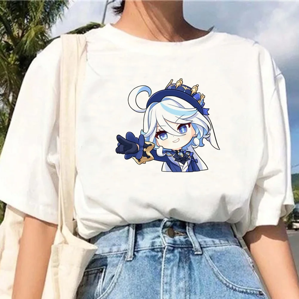 Genshin Impact top women funny t-shirts girl streetwear designer 2000s clothes