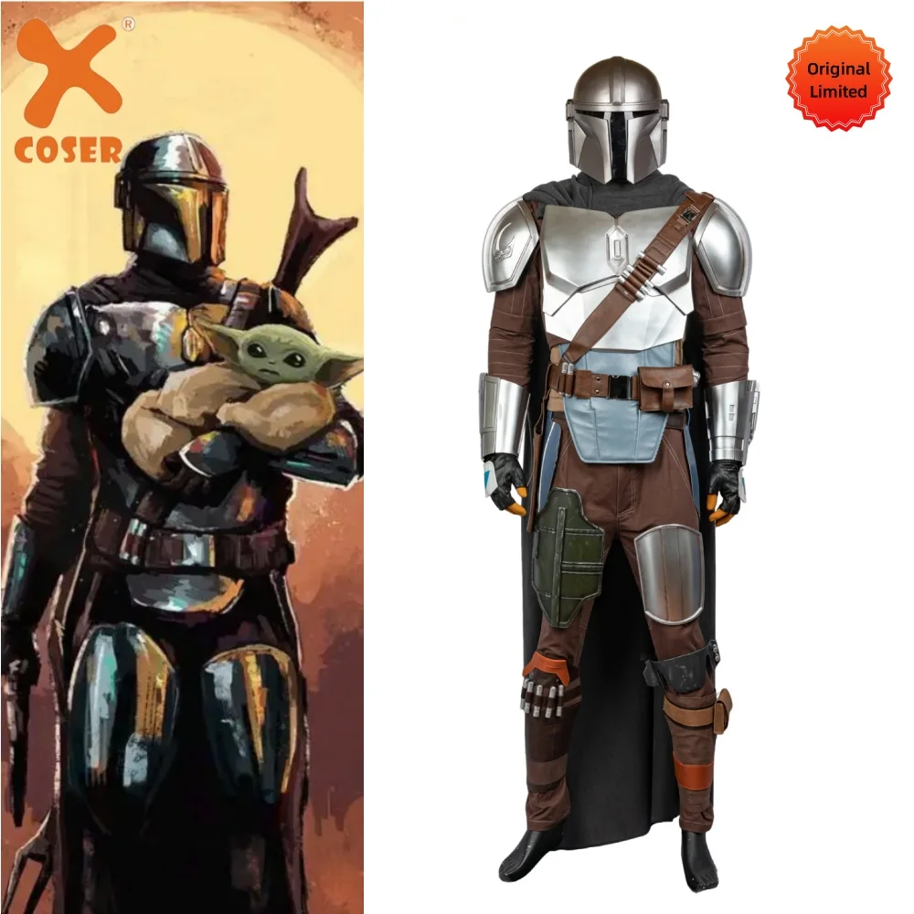 Xcoser The Manda Cosplay Costume & Resin Beskar Steel Armor & Belt Set for Adults Halloween