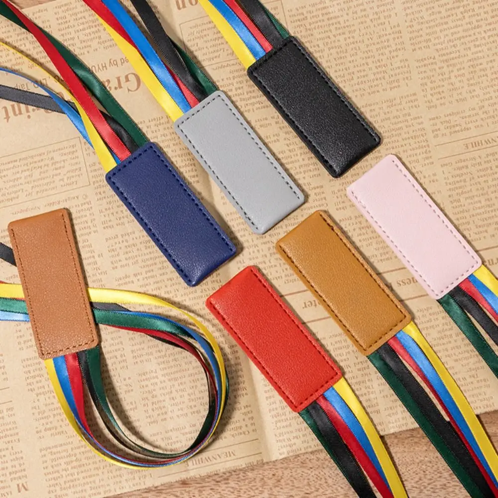 Reading Bookmark Bookmark With Ribbons Pagination Mark Multi-color Book Reading Sorter Handcrated PU Leather Book Paginator